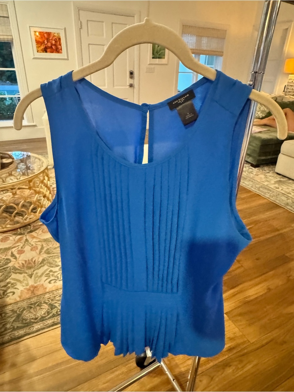 Ann Taylor Electric Blue Sleeveless Blouse